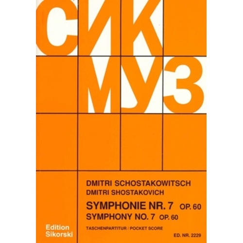 Symphony No 7 Op 60 Study Score