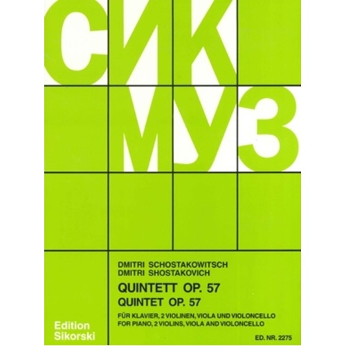 Shostakovich - Piano Quintet Op 57 Score/Parts