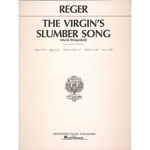 Reger - Virgins Slumber Song High Voice G Major