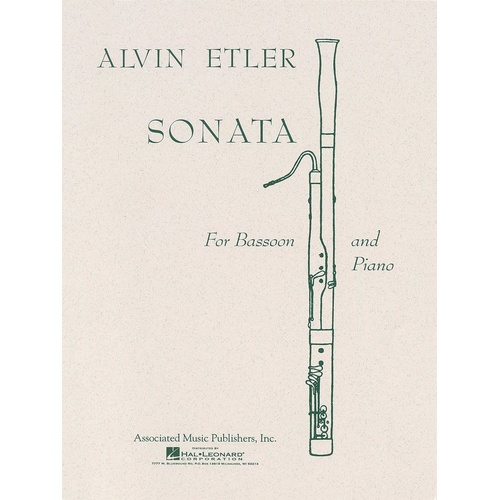 Etler - Sonata For Bassoon/Piano (Softcover Book)