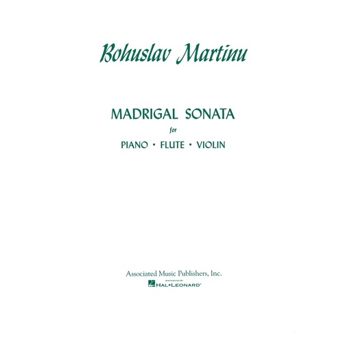 Martinu - Madrigal Sonata Flute/Violin/Piano (Music Score/Parts)