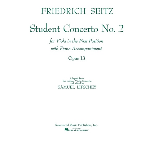 Seitz - Student Concerto No 2 Viola/Piano (Softcover Book)