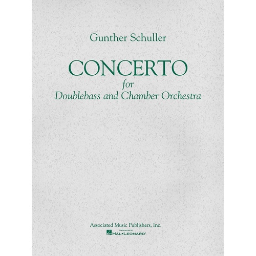 Schuller - Concerto Double Bass/Chamber Orch Score/Parts