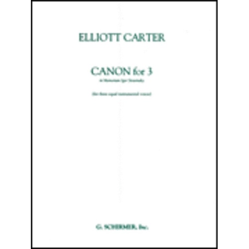 Carter - Canon For 3 For 3 Equal Instruments