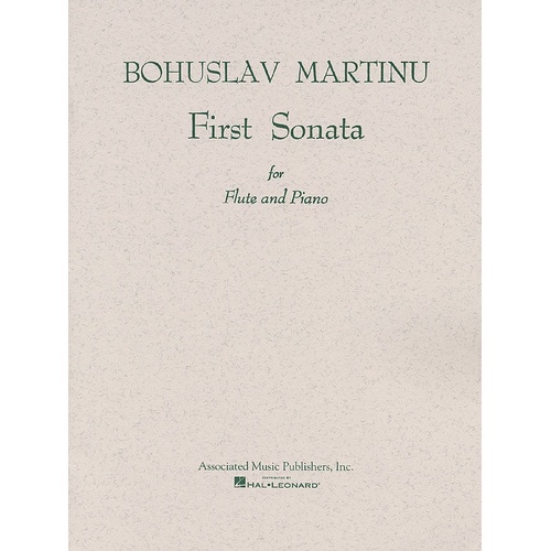 Martinu - First Sonata For Flute/Piano (Softcover Book)