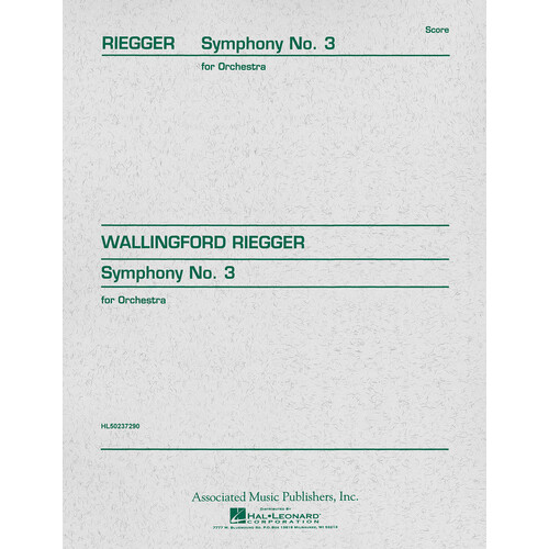 Riegger - Symphony No 3 Op 42 Study Score