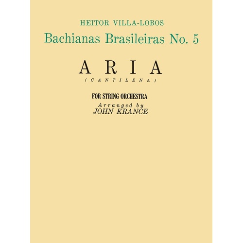 Villa-Lobos - Aria From Bachianas No 5 String Orch Score/Parts