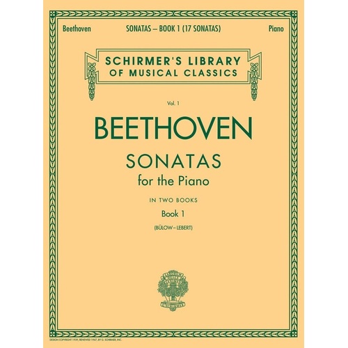 Beethoven Piano Sonatas Book 1 - Sonatas 1-18, Piano Solo, 352 Pages, G. Schirmer, Schirmer's Library of Musical Classics