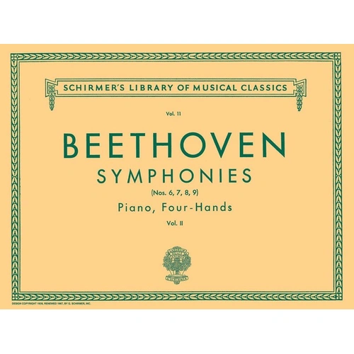 Beethoven Symphonies Book 2 Nos. 6-9 Piano Duet 212 Pages Schirmer's Library