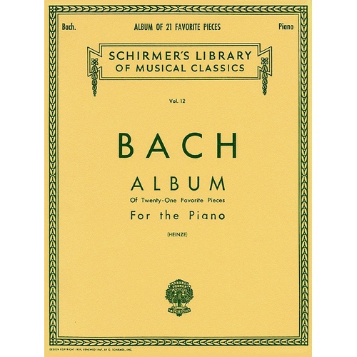 Bach - Album Of 21 Favourite Pieces For Piano (Softcover Book)