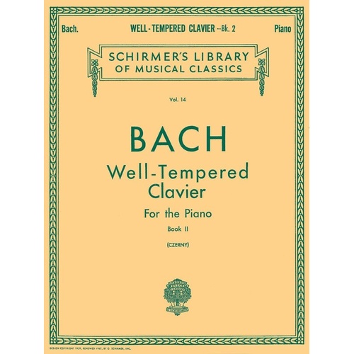 Bach: Preludes and Fugues Book 2, BWV 870-893, Piano Solo, Schirmer's Library of Musical Classics, 136 Pages