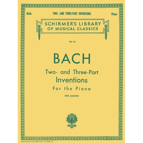 Bach - 2 And 3 Inventions For Piano Ed Mason (Softcover Book)