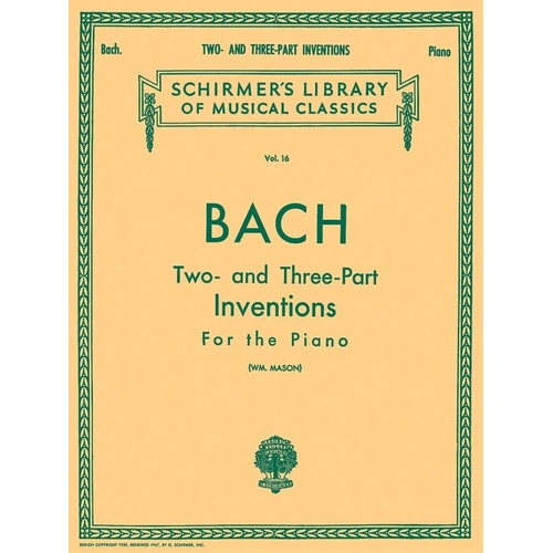Bach - Two and Three Part Inventions for Piano Ed Mason