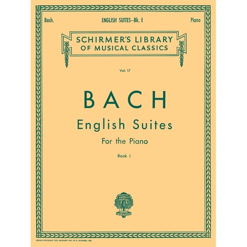 Bach - English Suites Book 1 For Piano (Softcover Book)