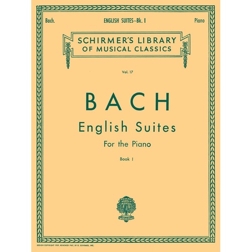 Bach - English Suites Book 1 For Piano (Softcover Book)