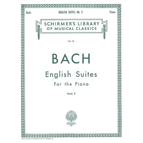 Bach - English Suites Book 2 For Piano (Softcover Book)