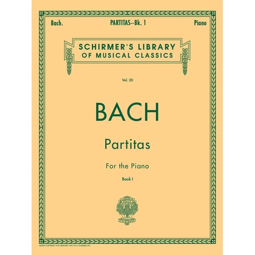 Bach - Partitas Book 1 For Piano (Softcover Book)