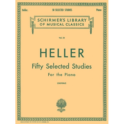 Heller 50 Selected Studies for Piano - G. Schirmer, Inc. - Piano Solo - 100 Pages