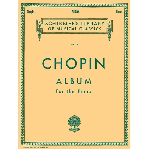 Chopin Album for Piano - 212 Pages, Piano Solo Edition by G. Schirmer, Inc.