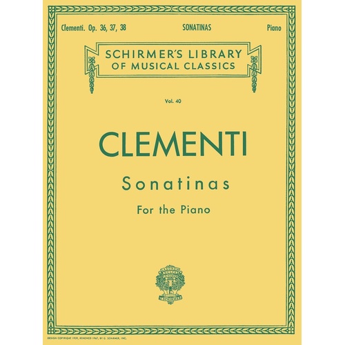 Clementi - 12 Sonatinas Op 36, 37, 38 Piano (Softcover Book)