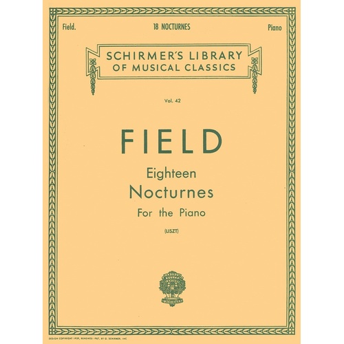 Field - 18 Nocturnes For Piano (Softcover Book)