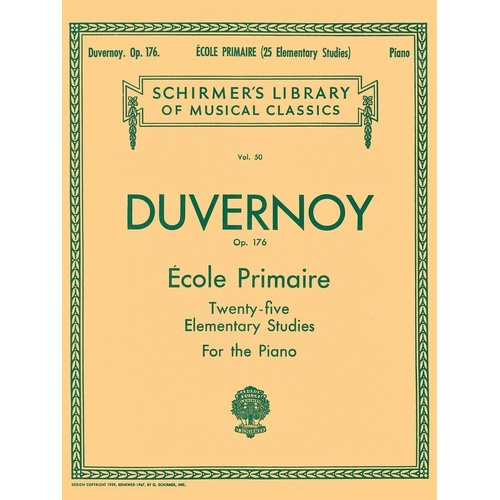 Duvernoy 25 Elementary Studies Op. 176 for Piano - G. Schirmer, Inc.
