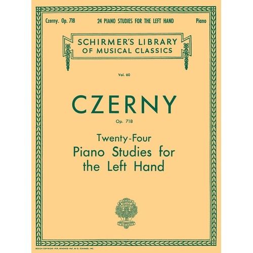 Czerny - 24 Studies for Left Hand, Op. 718 for Piano, 32 Pages
