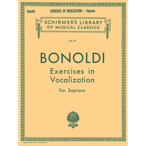 Schirmer - Bonoldi - Exercises In Vocalization Soprano