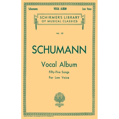 Schirmer - Schumann - Vocal Album 55 Songs Low Voice