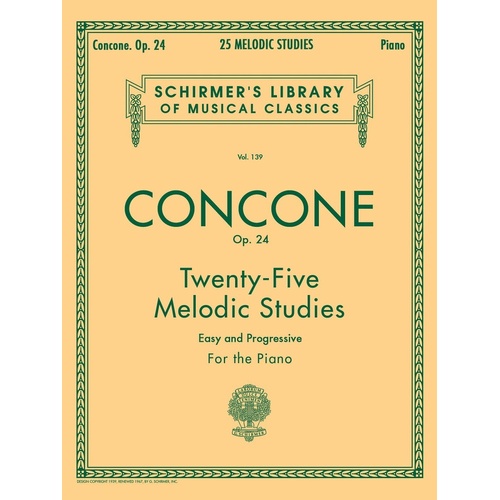 Concone - 25 Melodic Studies Op 24 For Piano (Softcover Book)
