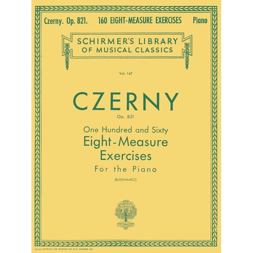 Czerny - 160 Exercises Op 821 For Piano (Softcover Book)