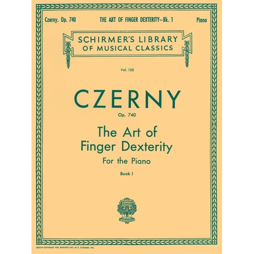 Czerny - Art Of Finger Dexterity Op 740 Book 1 Piano (Softcover Book)