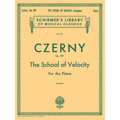 Czerny - School of Velocity Op. 299 Complete Piano Sheet Music