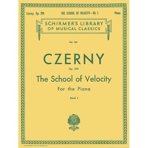 Czerny - School Of Velocity Op 299 Book 1 Piano (Softcover Book)