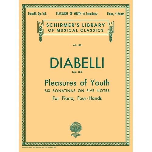 Diabelli Pleas.Youth Op163 Piano Duet 