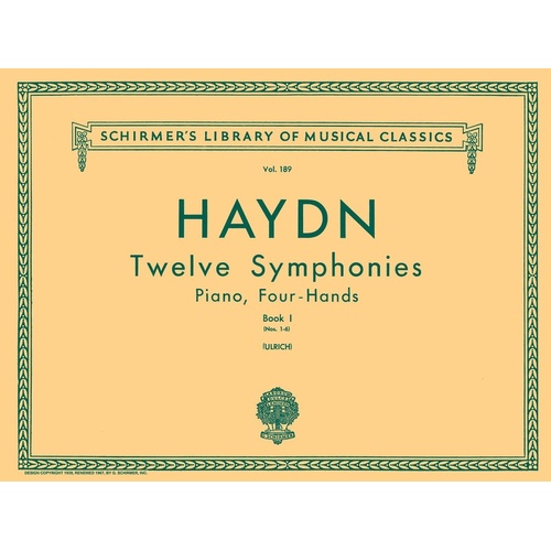 Haydn 12 Symphonies 1 Lib.189 Piano Duets 