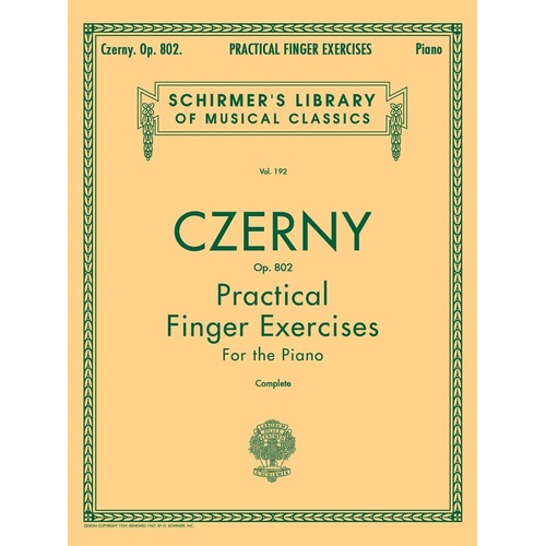 Czerny Pract.Ex.Op 802 Lib.192 Piano 