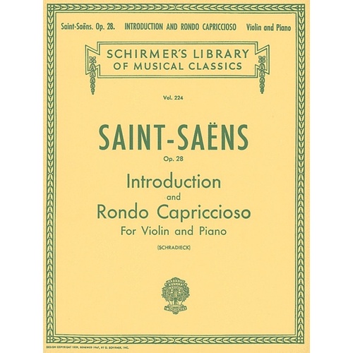 Saint Saens Int.Rondo Op28 Lib.224 Violin 