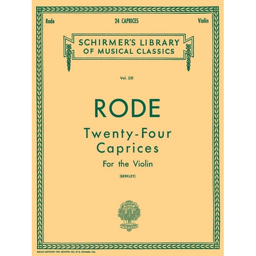 RODE 24 Caprices for Violin - G. Schirmer, Inc. - 56 Pages