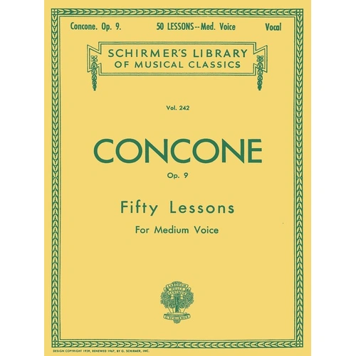 Concone 50 Lessons Op. 9 for Medium Voice