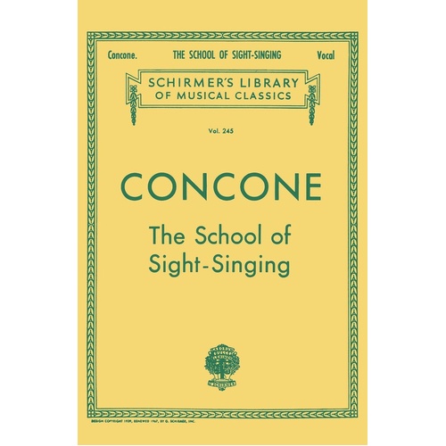 Schirmer - Concone - School Sight Singing