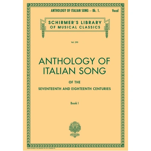 Anthology of Italian Song 17th-18th Centuries Book 1