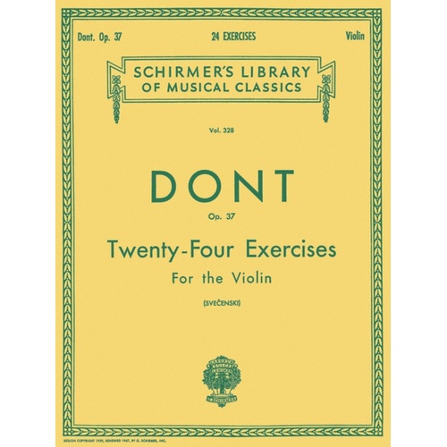 Dont 24 Exercises Lib.328 Op 37 Book 1 Violin 