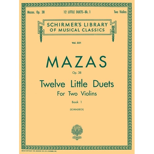Mazas - 12 Little Duets Op. 38 Book 1 for 2 Violins