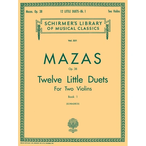 Mazas - 12 Little Duets Op 38 Book 1 for 2 Violins