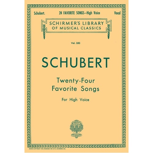 Schubert - 24 Favorite Songs for High Voice