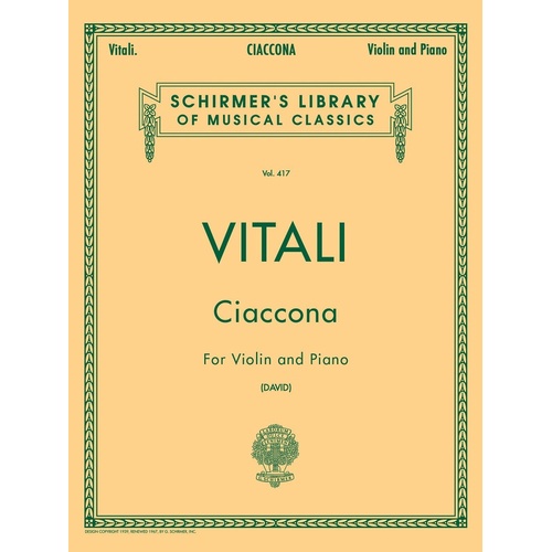 Vitali Ciaccona Lib.417 Violin/Piano 