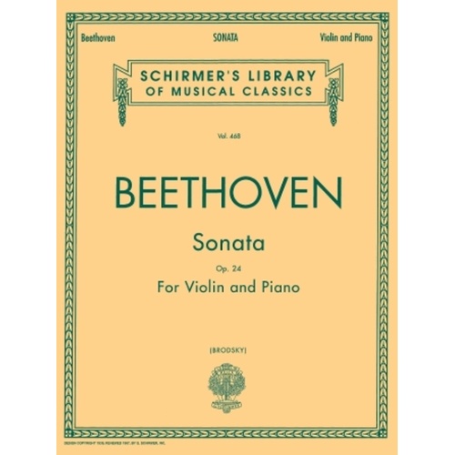 Beethoven - Sonata Op 24 For Violin/Piano (Softcover Book)
