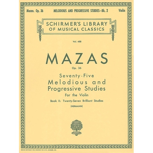 Mazas Mel.Pr. St.Op36 Book.2 Lib.488 Violin 