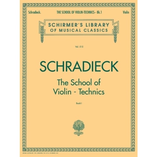 Schradieck - School Of Violin Technics Book 1 (Softcover Book)